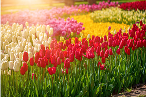 Colorful Tulips At Emirgan Park, a Graphic by Nature and travel
