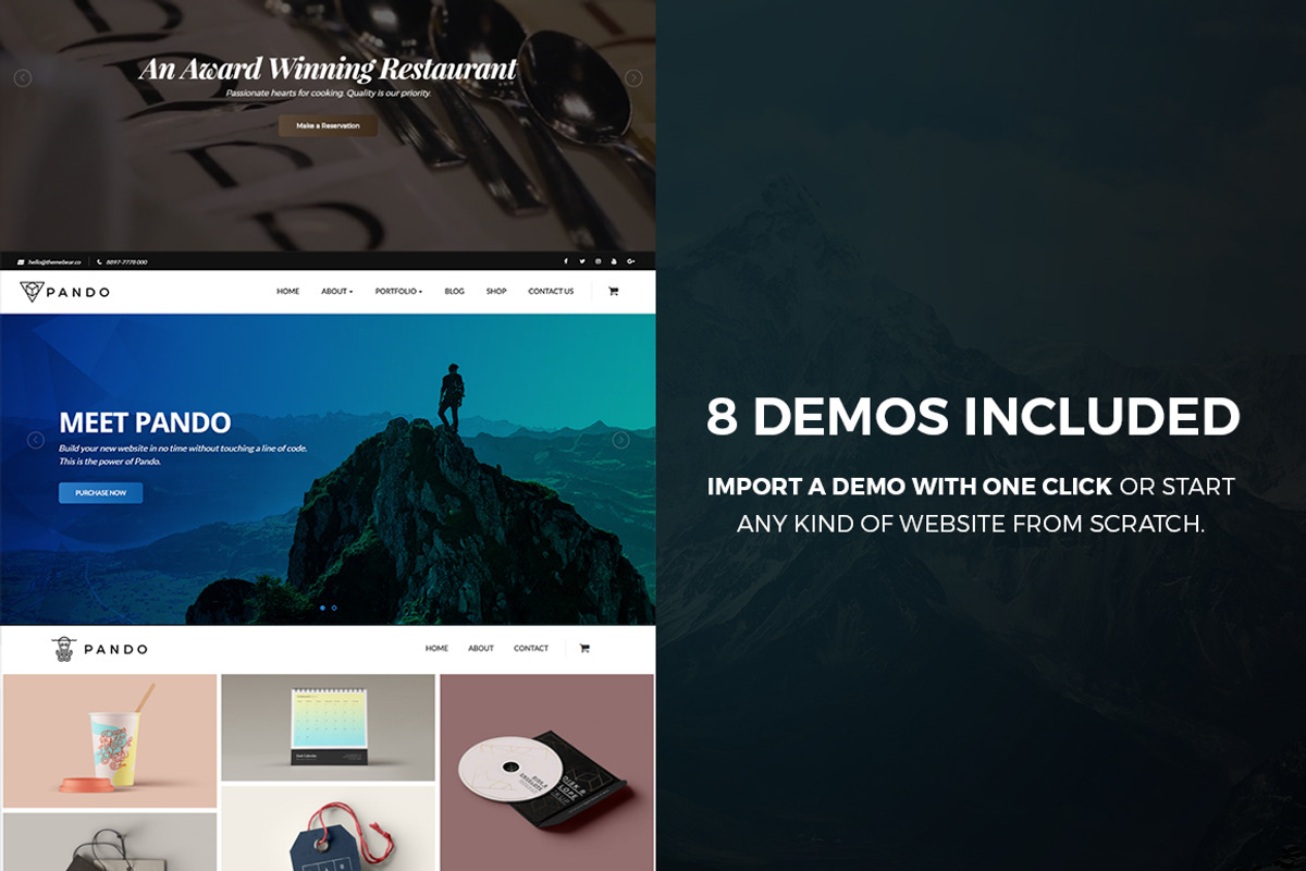 Pando Website Builder | WordPress, a WordPress Template by ThemeBear (Photo 2 of 3)