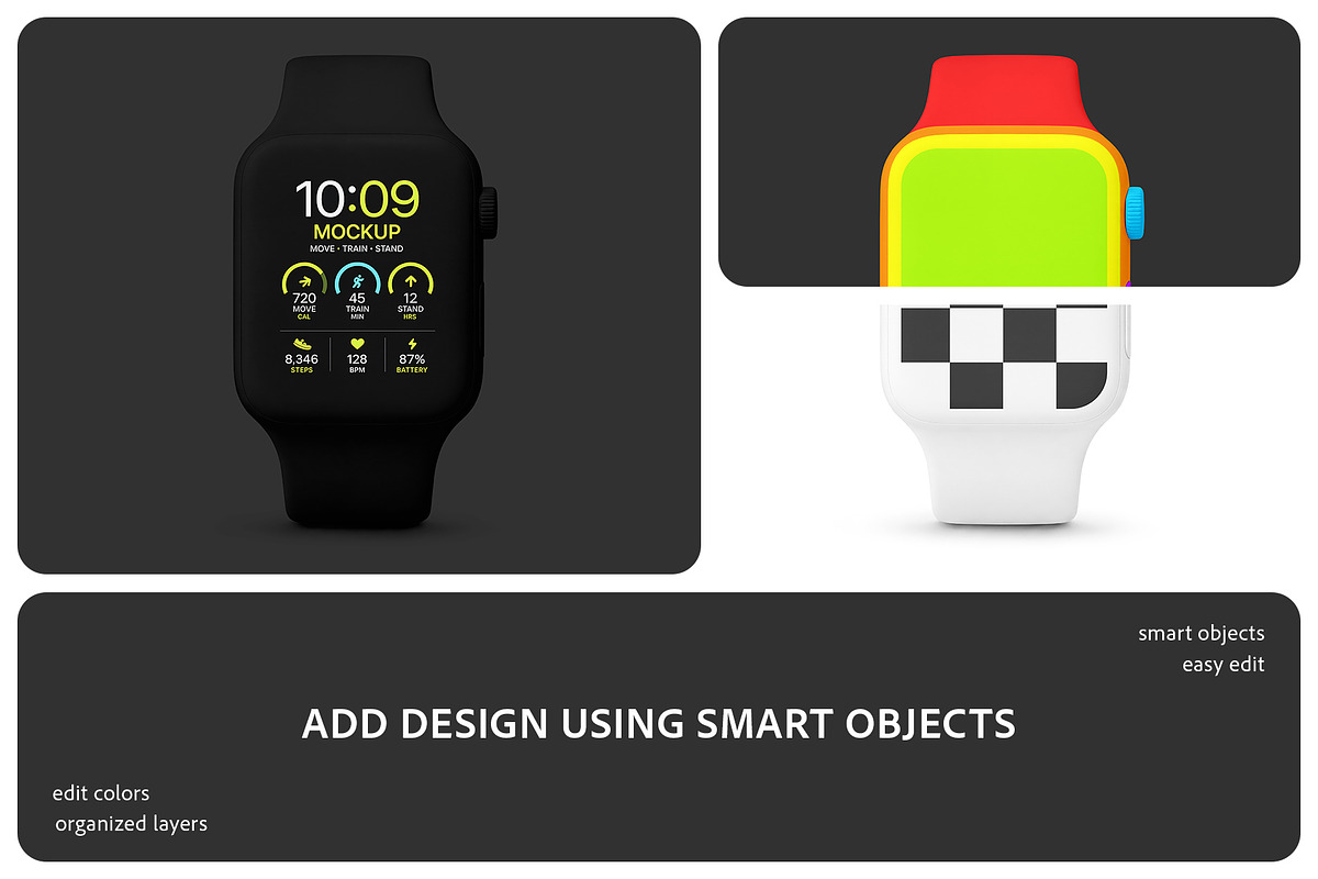 Clay Apple Watch Mockup Set, a Wearable Device Mockup by Country4k (Photo 2 of 4)