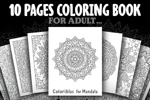 Relaxing Mandala Coloring Pages, an Illustration by jahid234