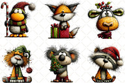 Whimsical Christmas Animal Clipart, an Illustration by Black Bird Studio (Thumbnail 2 of 6)
