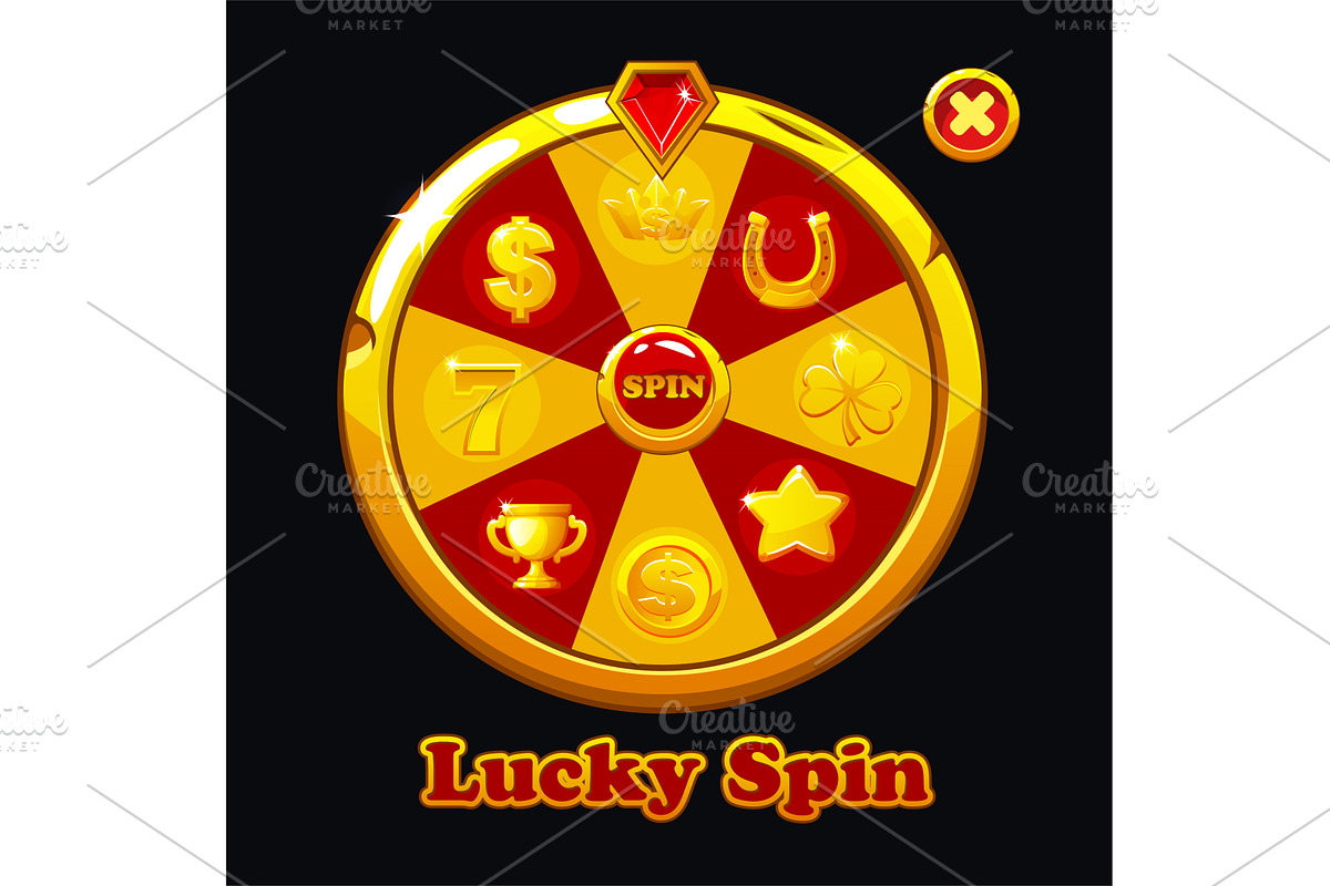 Golden and red fortune wheel spin, a Graphic by BabySofja