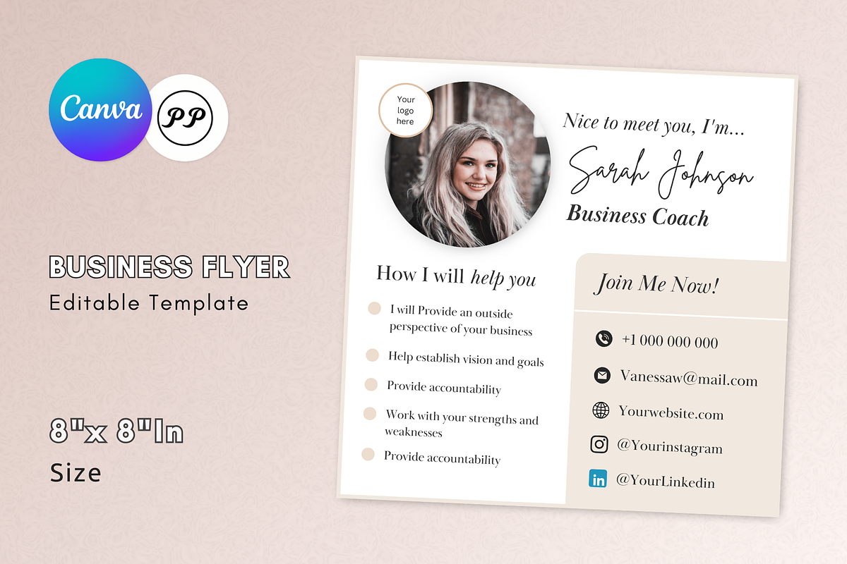 Coaching Flyer Template, a Marketing Template by PittaFinePrint (Photo 1 of 4)