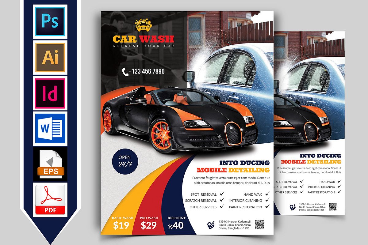 10 Car Wash Flyers Bundle 90% OFF, a Flyer Template by Imagine Design Studio (Photo 7 of 22)