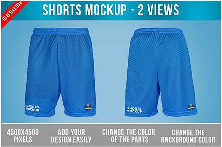 Shorts Mockup Front  Back View PSD, a Bottom Mockup by Bruno's Shop