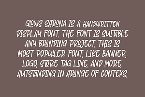 Glows Sarona - Hand Drawn Font