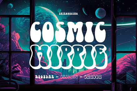 Cosmic Hippie - Groovy Font, a Sans Serif Font by HipFonts