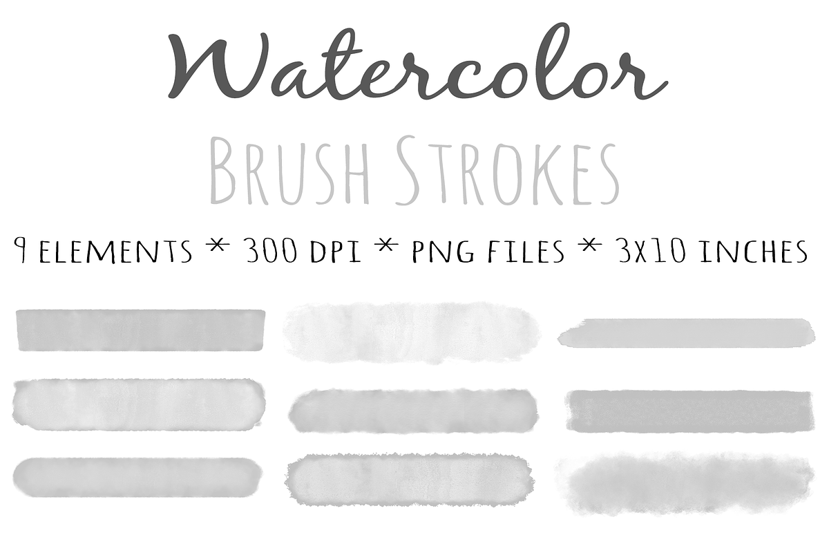 Gray Watercolor Brush Strokes Kit, an Object Graphic by Bumblebee (Photo 2 of 3)