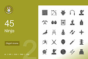45 Ninja Glyph Icons, an Icon by IconBunny (Thumbnail 1 of 2)