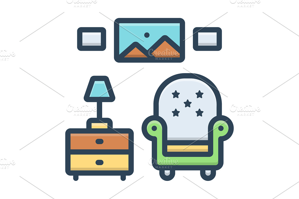 Living living room color icon, a Duotone Icon by Creative priyanka