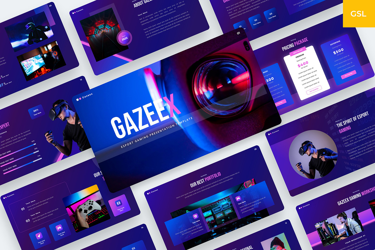 Gazeex - eSport Gaming Google Slides, a Presentation Template by BeadyLab (Photo 1 of 6)