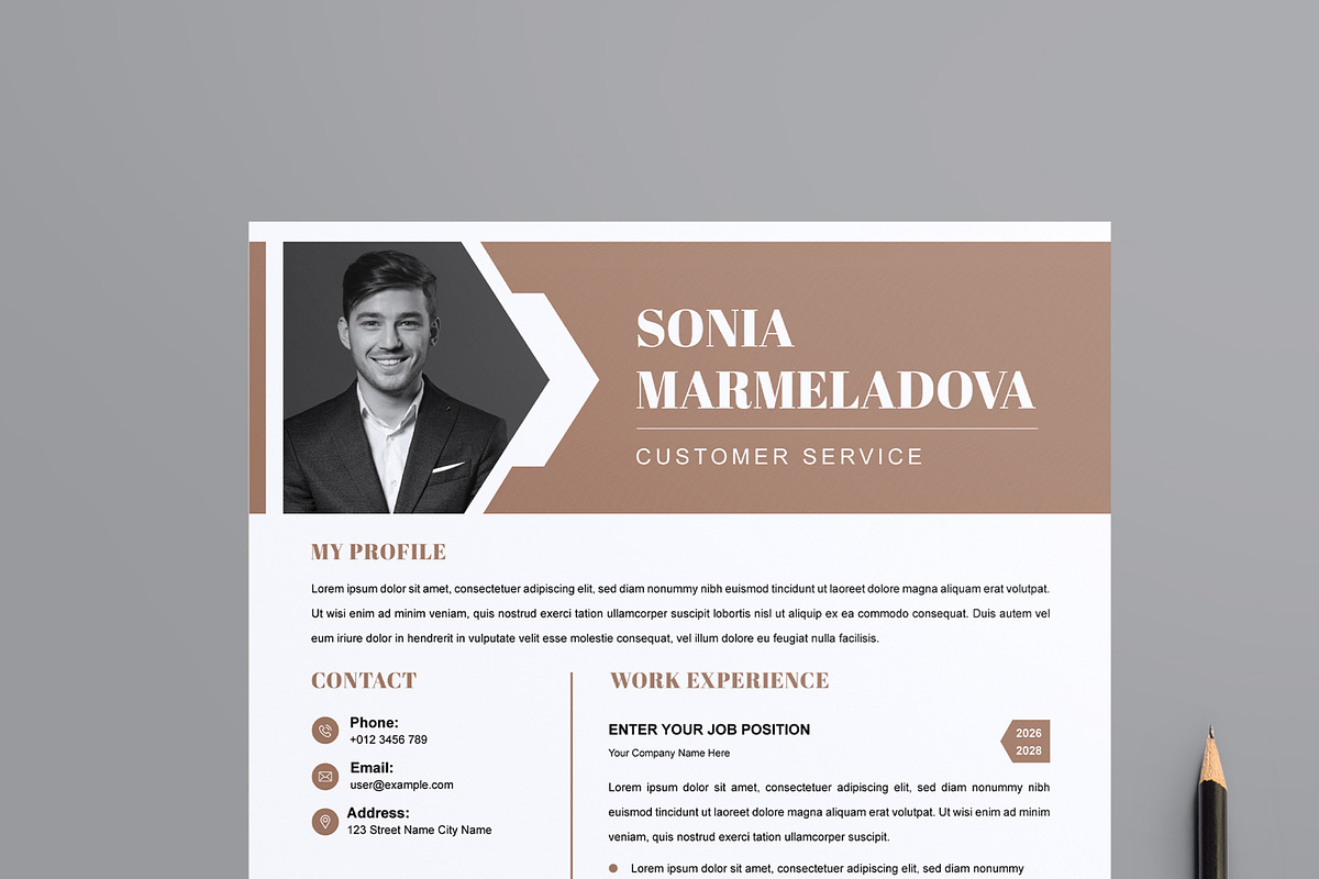 Resume Template, a Resume Template by MightyDesign (Photo 2 of 8)