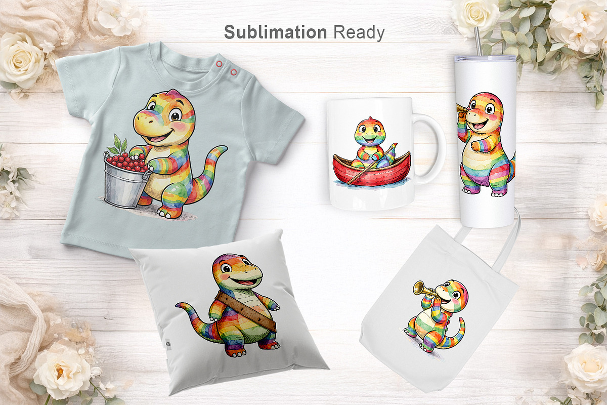 Retro Camp Dino Sublimation, an Illustration by Artnoy (Photo 6 of 8)