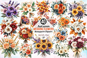 Autumn Wedding Flowers Bouquet, a Seasonal Illustration by Canvas Craft (Thumbnail 1 of 7)