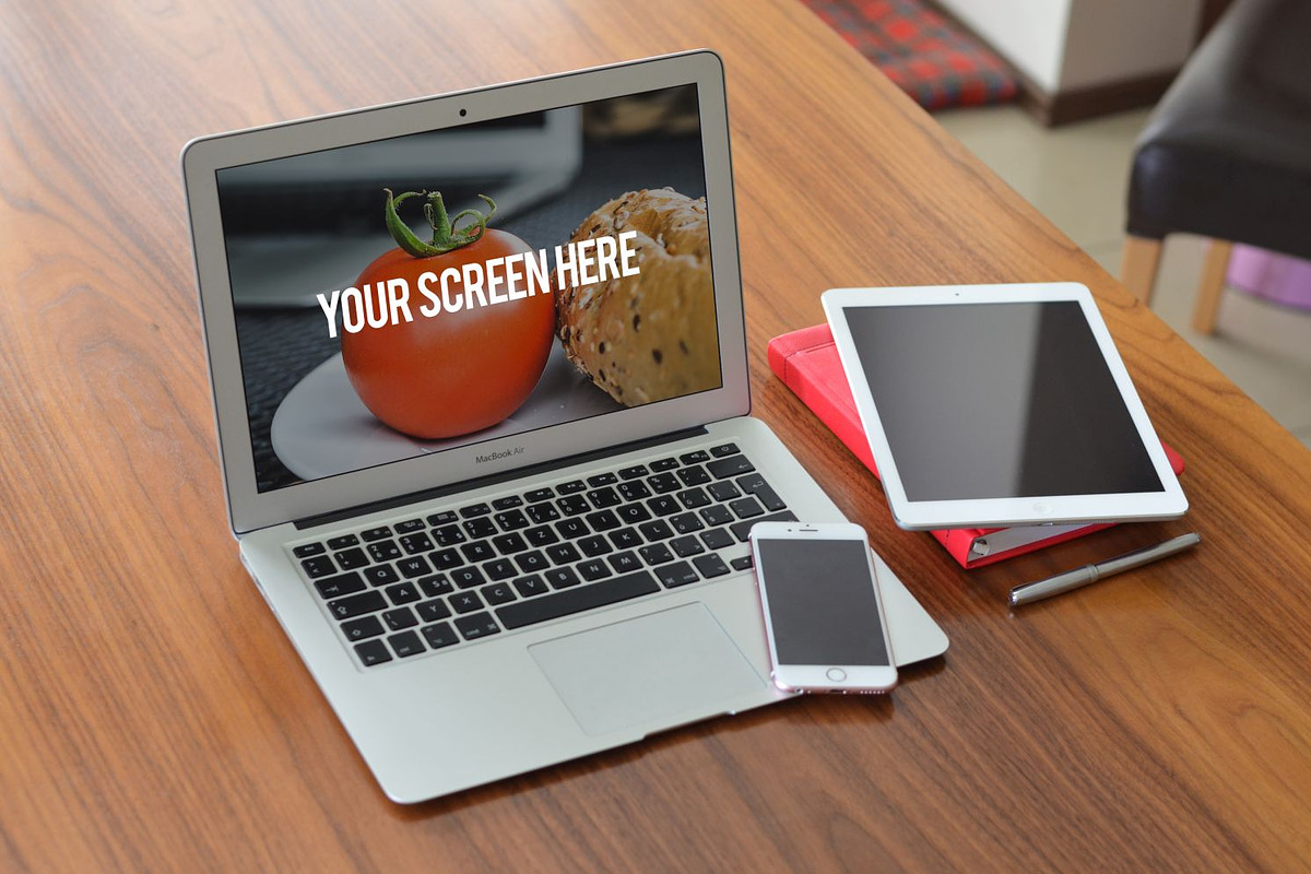 10 Mockups MacBook (pics+PSD), an iPhone Mockup by tydla (Photo 11 of 12)