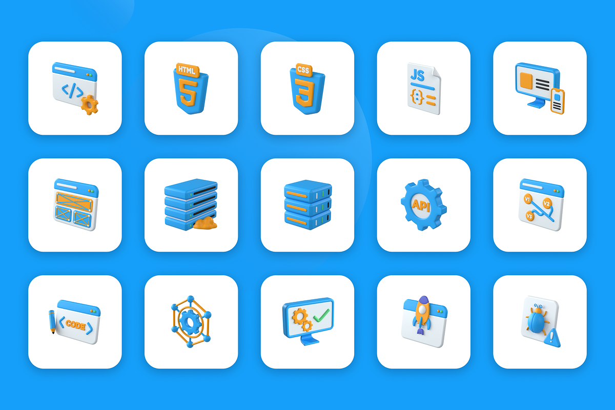 3D Animated Full-Stack Development, an Object 3D Model by Flat Icons (Photo 2 of 5)