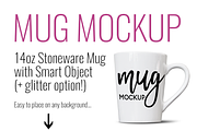 Mug White 14oz Tapered with Glitter, a Product Mockup by SarahDesign (Thumbnail 4 of 5)