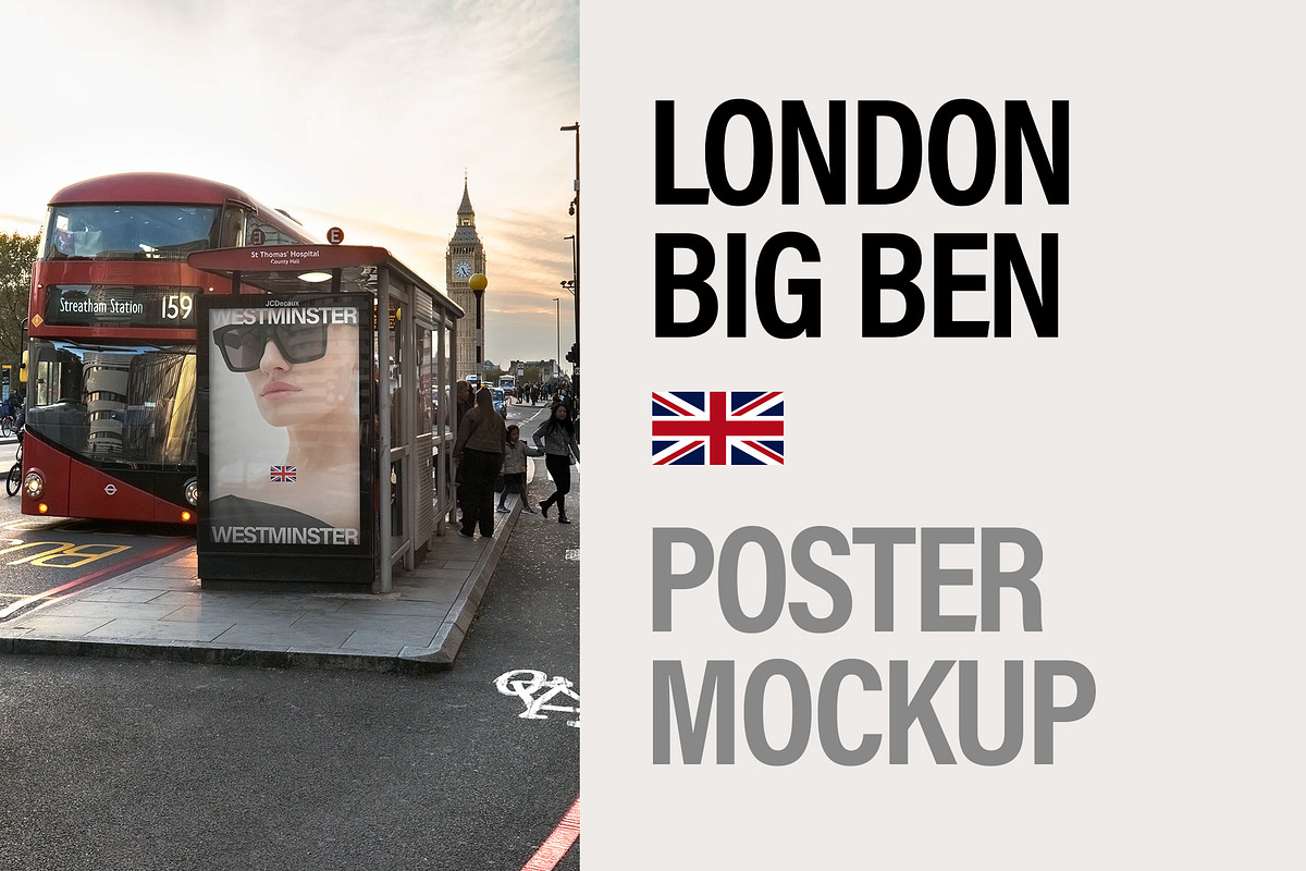 Poster Mockup in London, Westminster, an Advertising Mockup by Brandacle Mockups (Photo 2 of 6)