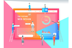 Web Page Design Concept Banner Card, a Templates & Theme by Bigmouse_art