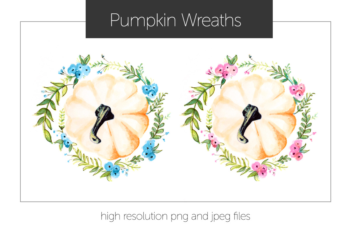 Pumpkin Flower Wreath, an Illustration by Studio Meraki (Photo 1 of 3)