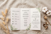 Botanical Wedding Program Template, an Invitation Template by Arslan (Thumbnail 4 of 4)