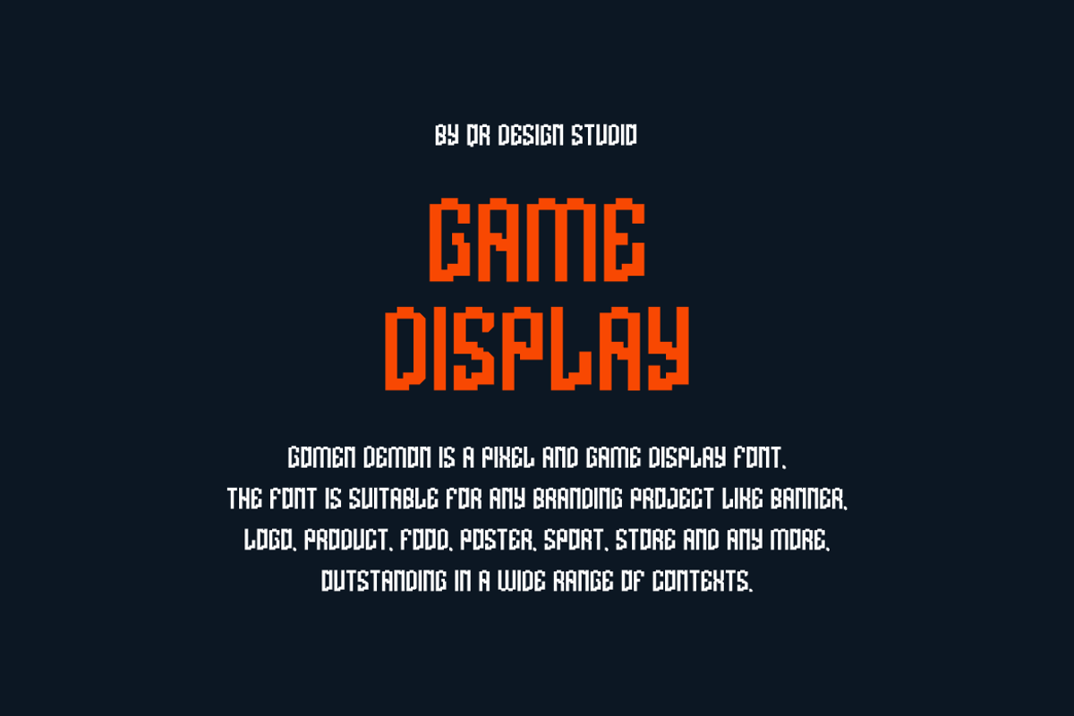 Gomen Demon - Game & Pixel Font, a Sans Serif Font by QR Design Studio (Photo 4 of 7)