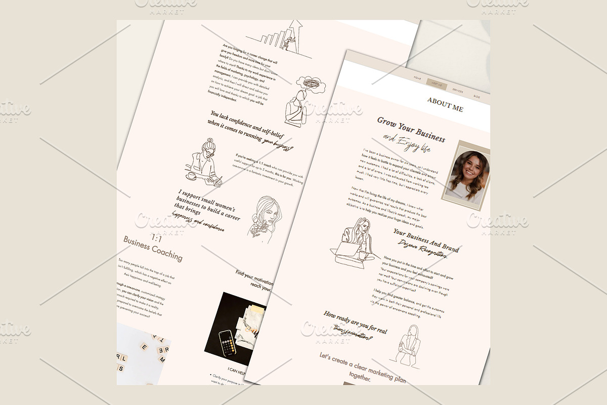 Wix Website Template Coach, Blogger, a Wix Template by Lovely.Dizajnera (Photo 3 of 7)