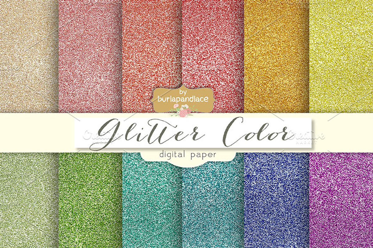 Glitter color digital paper