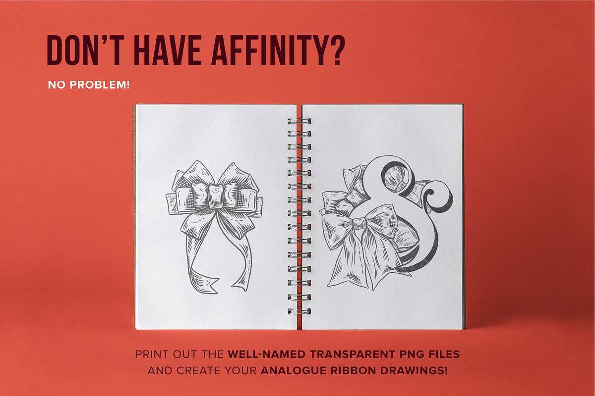 5 Ribbon Affinity Stamp Brushes, a Brush Add-On by Riveros Illustration (Photo 8 of 9)
