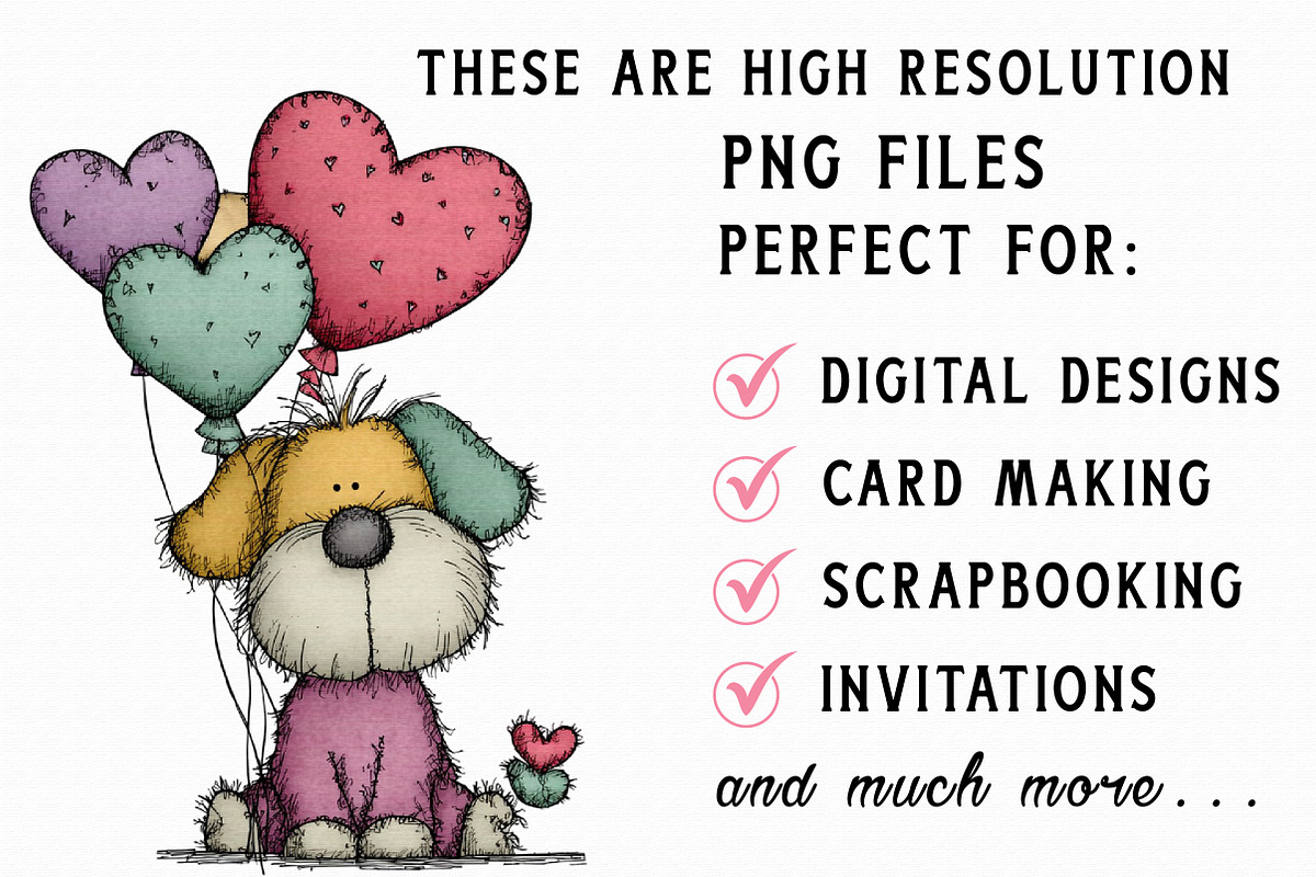 Whimsical Valentine’s Day Dog Clipar, an Illustration by Libby Wishes (Photo 6 of 7)