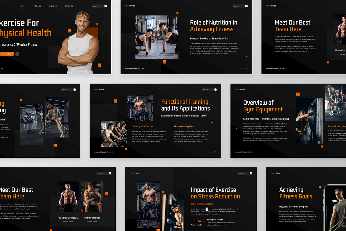 Exercise Gym - Gym Google Slide, a Presentation Template by GraphauseProject (Photo 5 of 6)