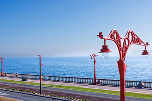 La Coruna red streetlights, Galicia, an Architecture Photo by Bepslabor