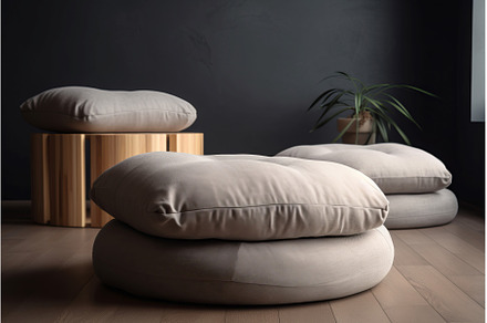 Modern meditation cushion. Generate, an Arts & Entertainment Photo by Ylivdesign