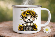 whimsical safari sunflower clipart, an Illustration by GatewayDesign (Thumbnail 5 of 9)