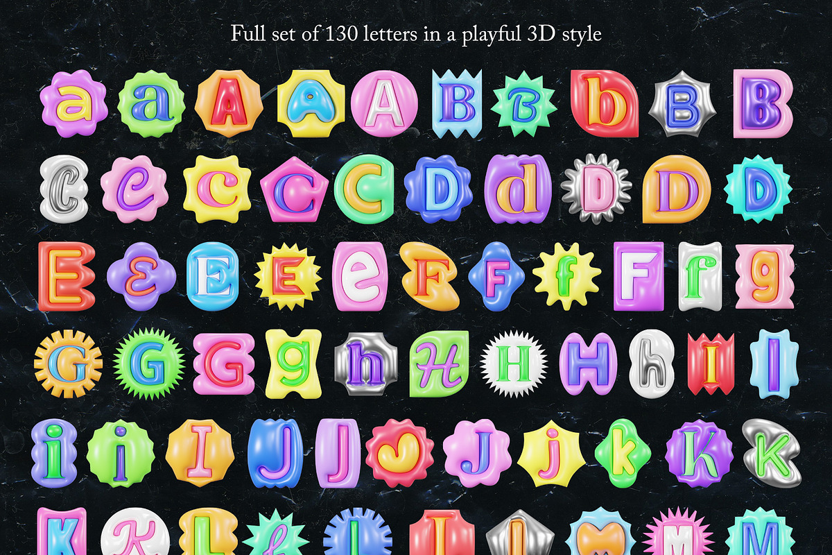 3D Ransom Notes Inflated Graphics, a Graphic by LarysaZabrotskaya (Photo 2 of 11)
