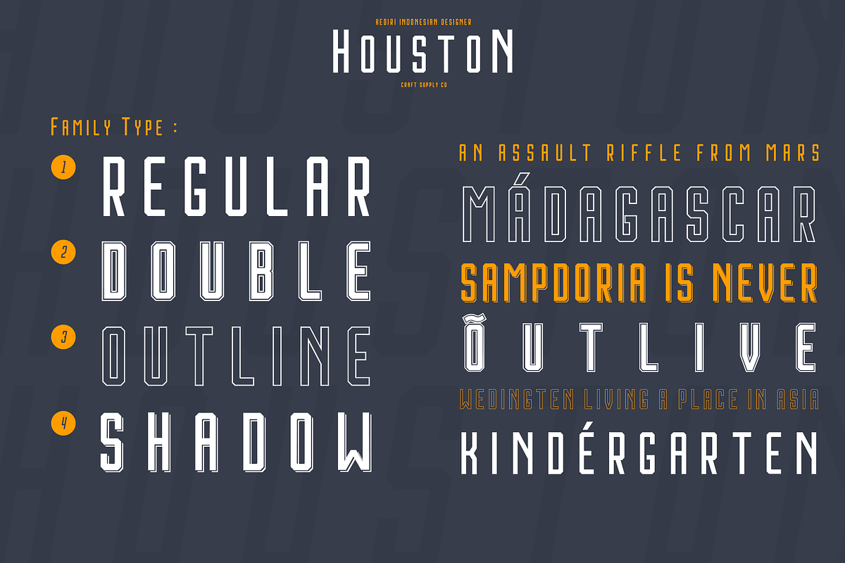 Houston Font Family, a Sans Serif Font by Craft Supply Co. (Photo 7 of 10)