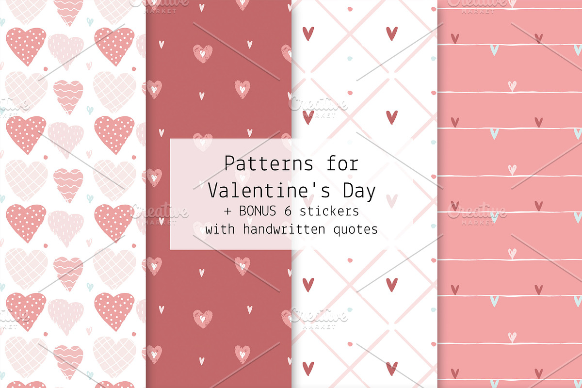 Valentine’s Day Seamless Patterns, a Pattern Graphic by Lyolya Profitrolya (Photo 1 of 6)