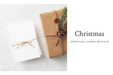 Christmas Greeting Card Mockup, a Print Template by Lena Zakharova