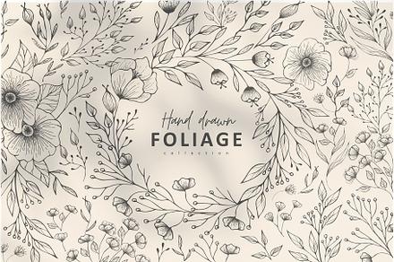 Hand drawn foliage collection