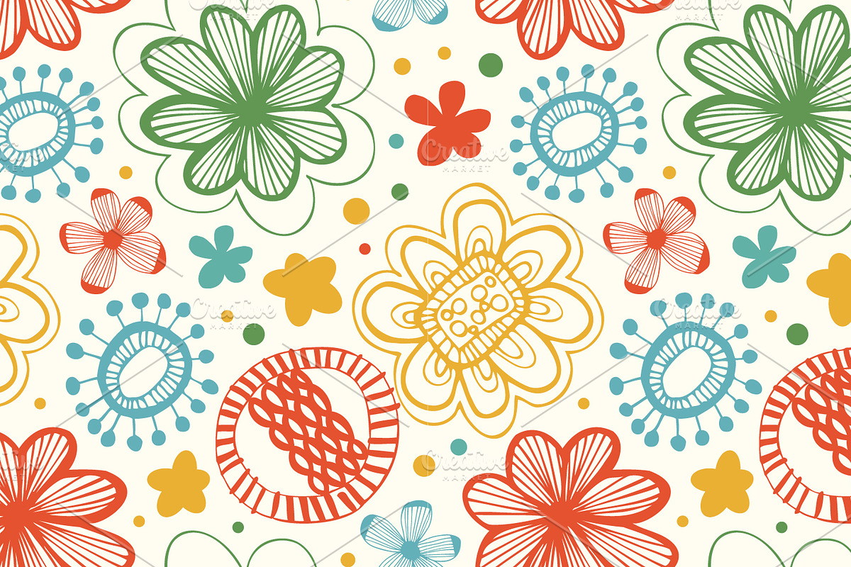 Decorative floral patterns set, a Pattern Graphic by Silmen (Photo 3 of 4)