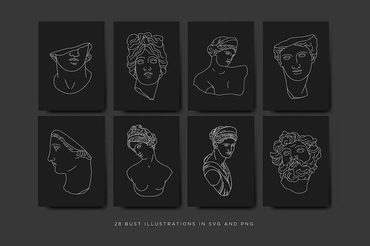 Aesthetic Greek Sculpture Line Art, an Illustration by Rough Edges Supply Co. (Photo 3 of 14)