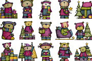 Christmas Teddy Bear Clipart, an Illustration by Designking (Thumbnail 2 of 5)