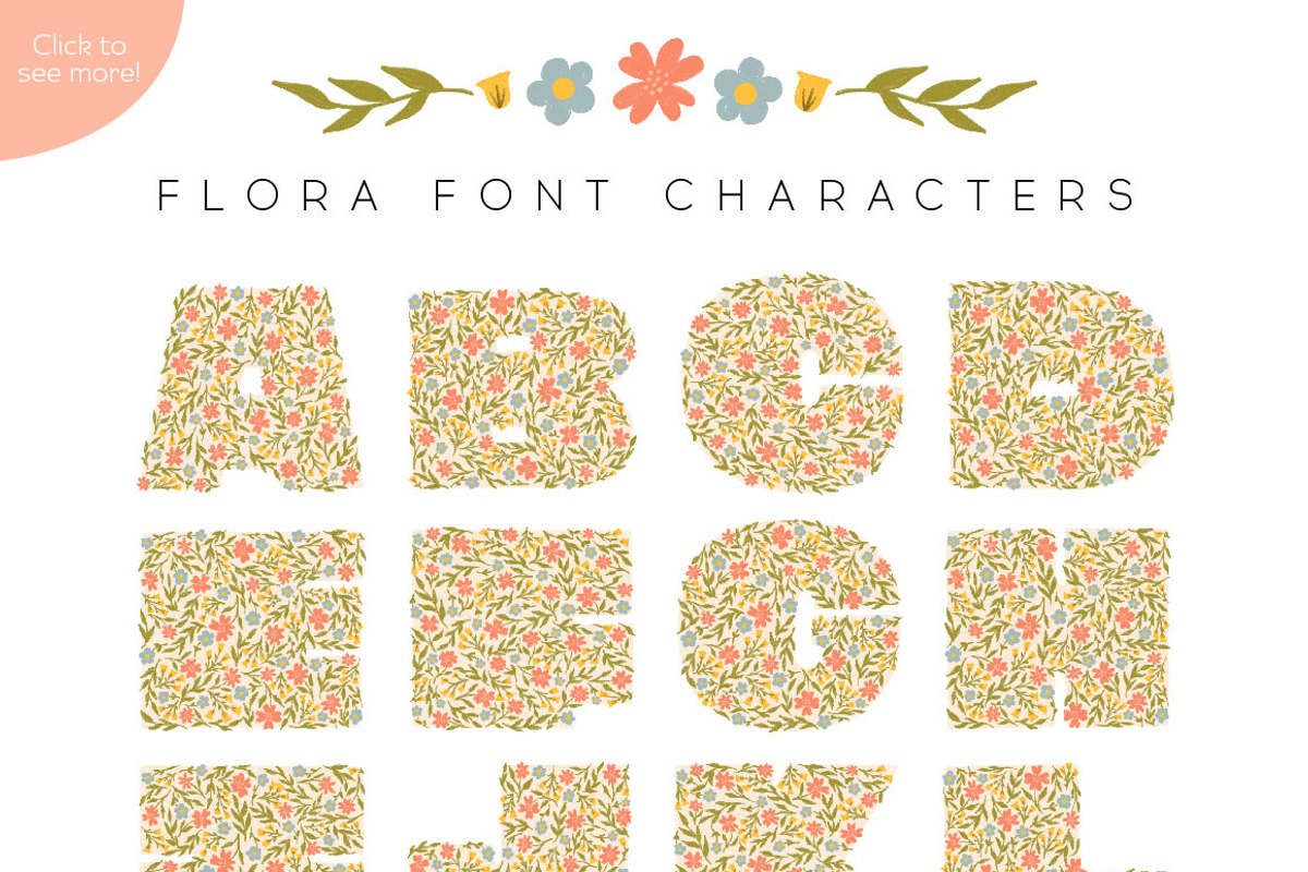 Flora Color Display Font preview 2
