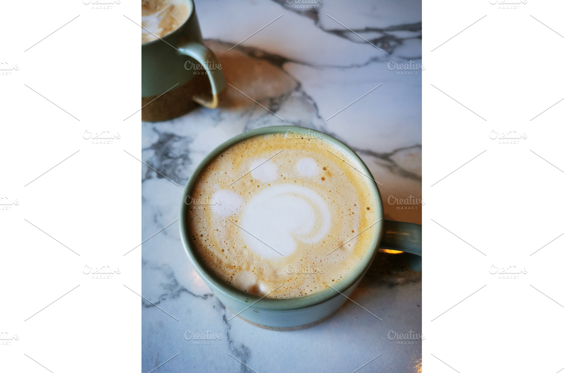 Cute cat, dog paw latte art, a Food & Drink Photo by sceptical cactus