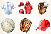 Baseball Elements Clipart, an Illustration by Libby Wishes (Thumbnail 3 of 6)