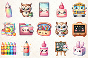 Kawaii School Sublimation Clipart, a Seasonal Illustration by Rose Art (Thumbnail 4 of 4)