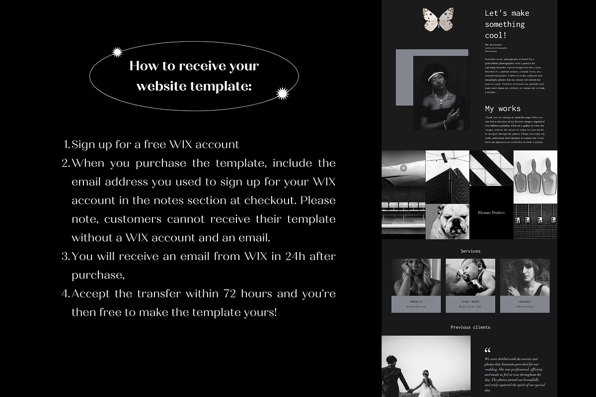 Wix Website Template Photography, a Wix Template by Wixify Studio (Photo 3 of 7)