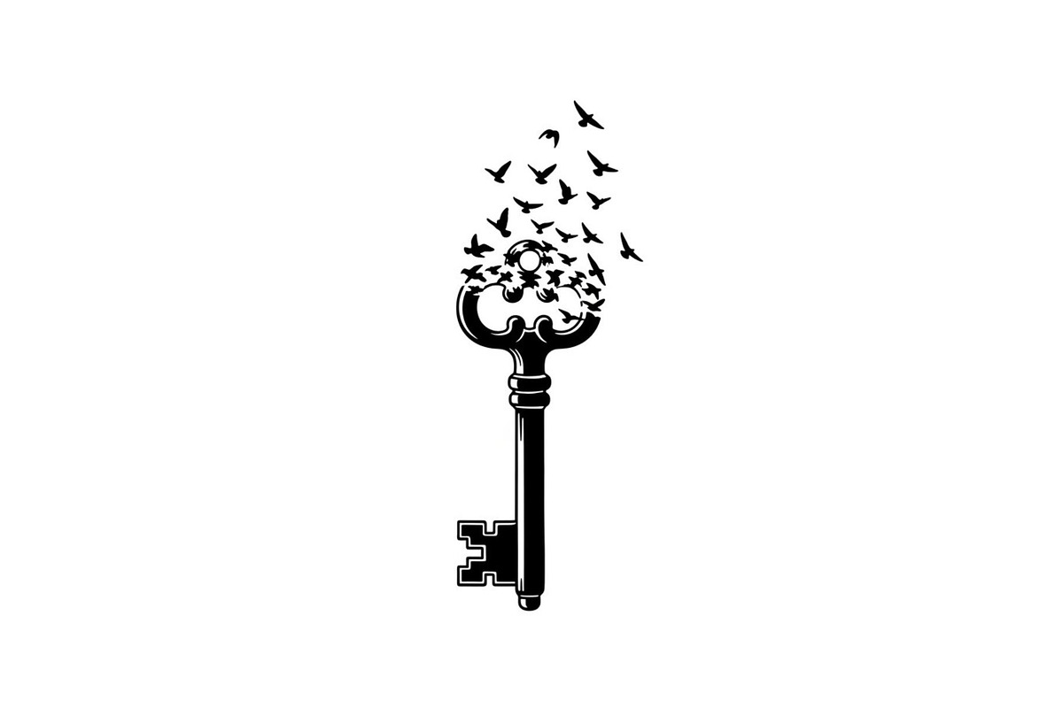 50 Flying Keys Silhouette Vector Bun, an Illustration by Designs_River (Photo 32 of 51)