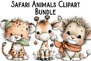 Safari Animals Clipart, an Illustration by Pixels.Craft (Thumbnail 1 of 6)