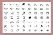 Laundry Symbols. Vector Icons Set, an Outline Icon by Vector Creator (Thumbnail 3 of 6)